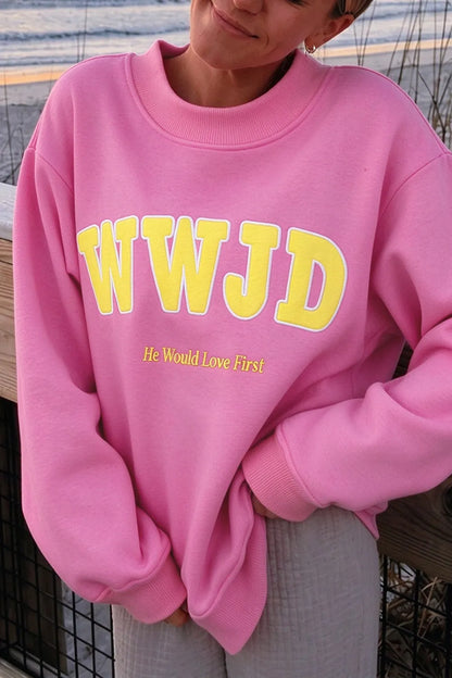 ~PREORDER~ What Would Jesus Do Embroidered Sweatshirt ~PREORDER~