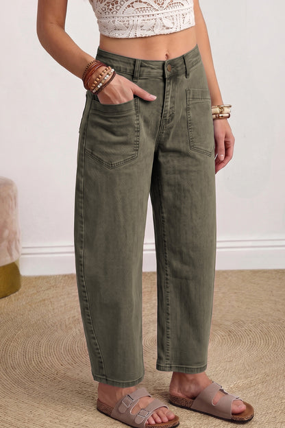 ~PREORDER~ Barrel Jeans | Square Patch Pocket Ankle-Length Denim Pants ~PREORDER~