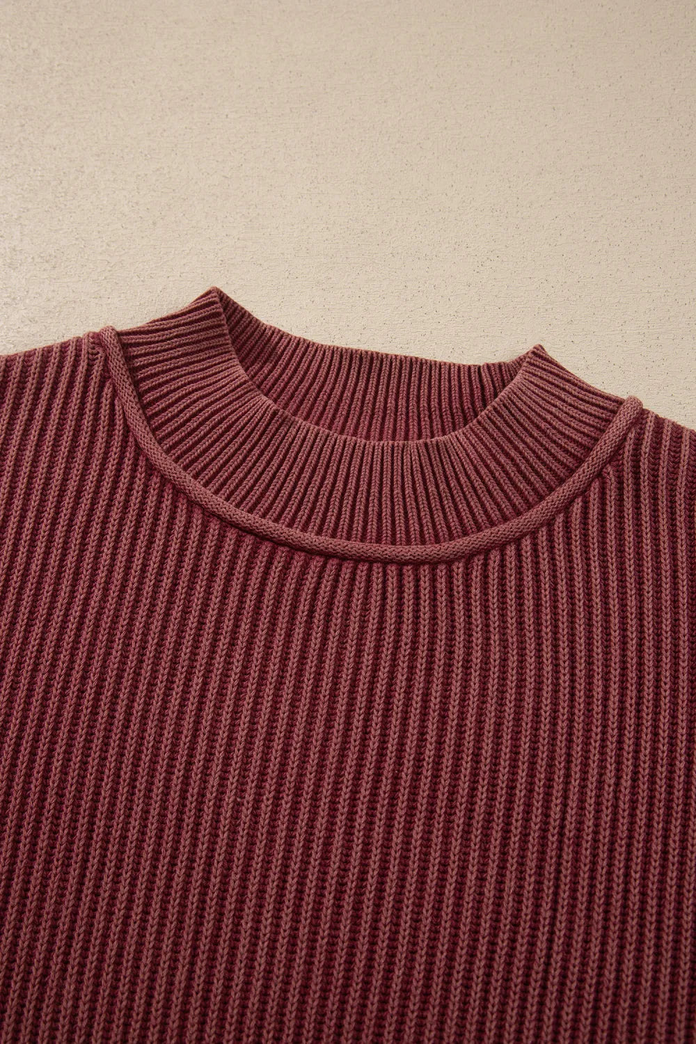 ~PREORDER~ Berry Washed Ribbed High Neck Sweater ~PREORDER~