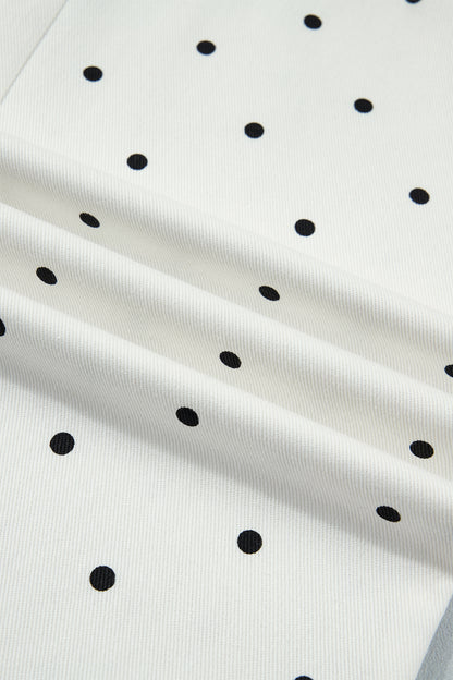~PREORDER ~ White Polka Dot Scalloped Patch Pocket Pants ~PREORDER ~