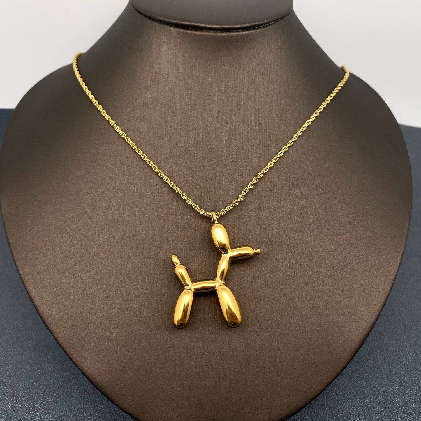 Balloon Dog 18K Gold-plated Stainless Steel Necklace - FGS