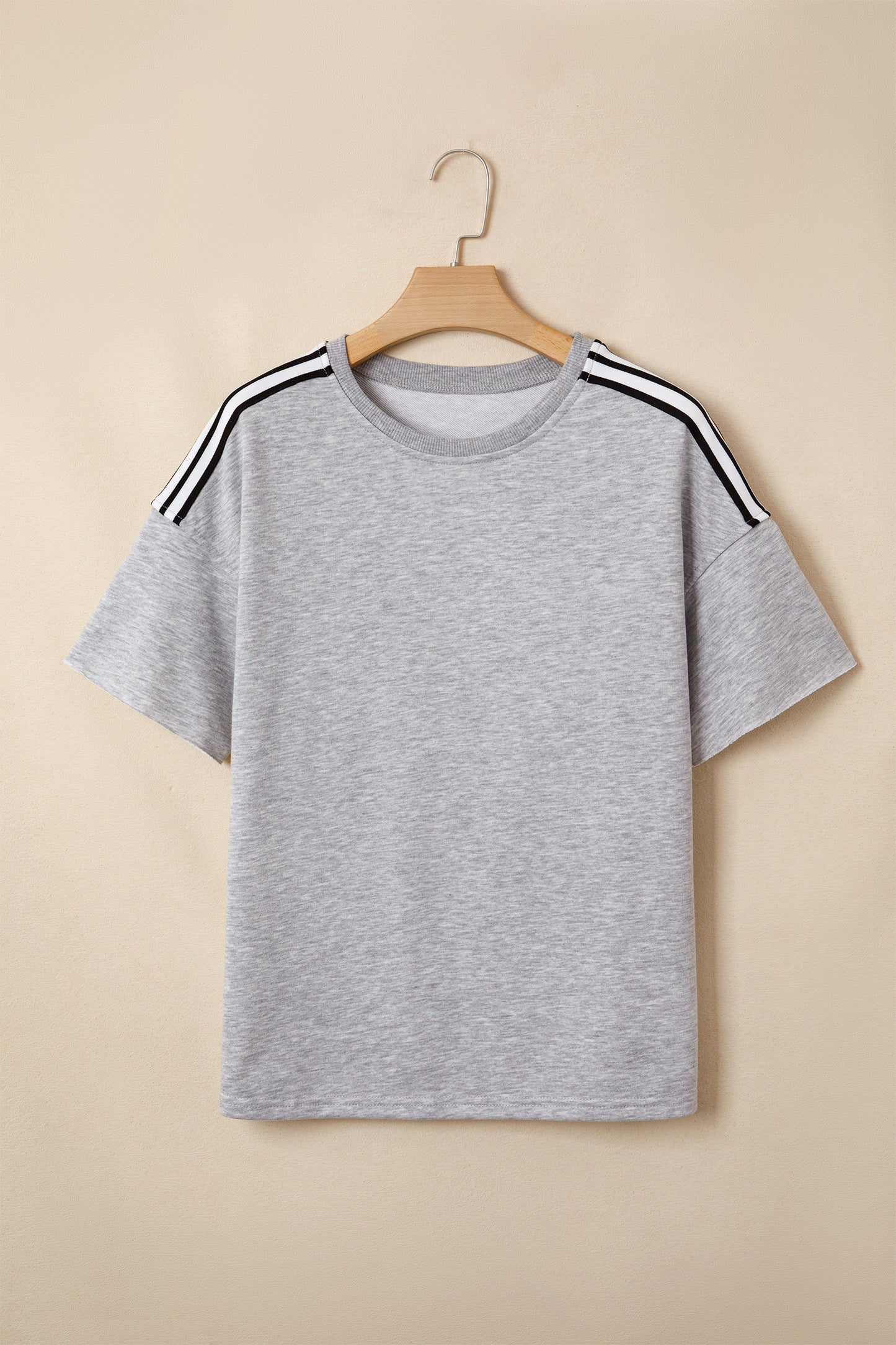 ~PREORDER ~ Light Grey Sporty Patchwork Oversize Tee ~PREORDER ~
