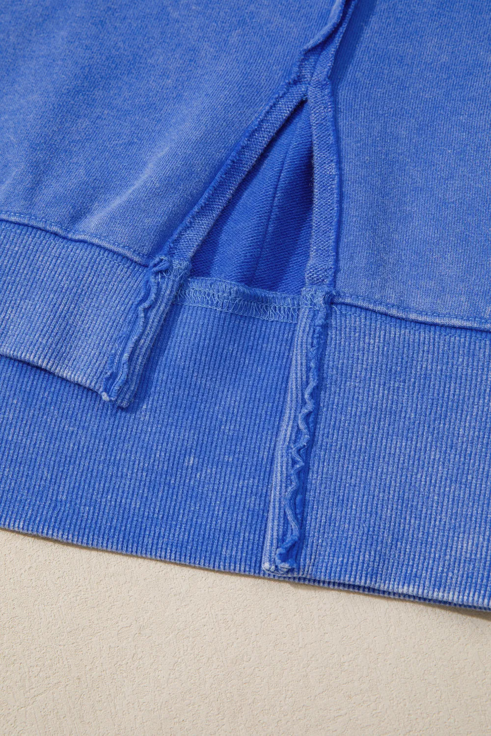 ~PREORDER~ Washed Blue Side Slit Oversized Tunic Sweatshirt ~PREORDER~