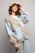 Easel COLOR BLOCK TERRY CARDIGAN