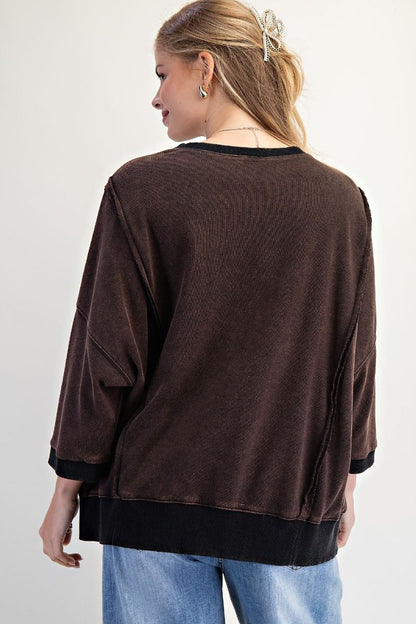 Love Patch Washed Terry Pullover – Relaxed Fit Boutique Sweatshirt