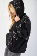 Front view of the Easel Starfish Embroidered Hoodie laid flat, starfish embroidery visible

Close-up of starfish embroidery stitching on mineral wash terry fabric

Hoodie styled over casual outfit with kangaroo pocket