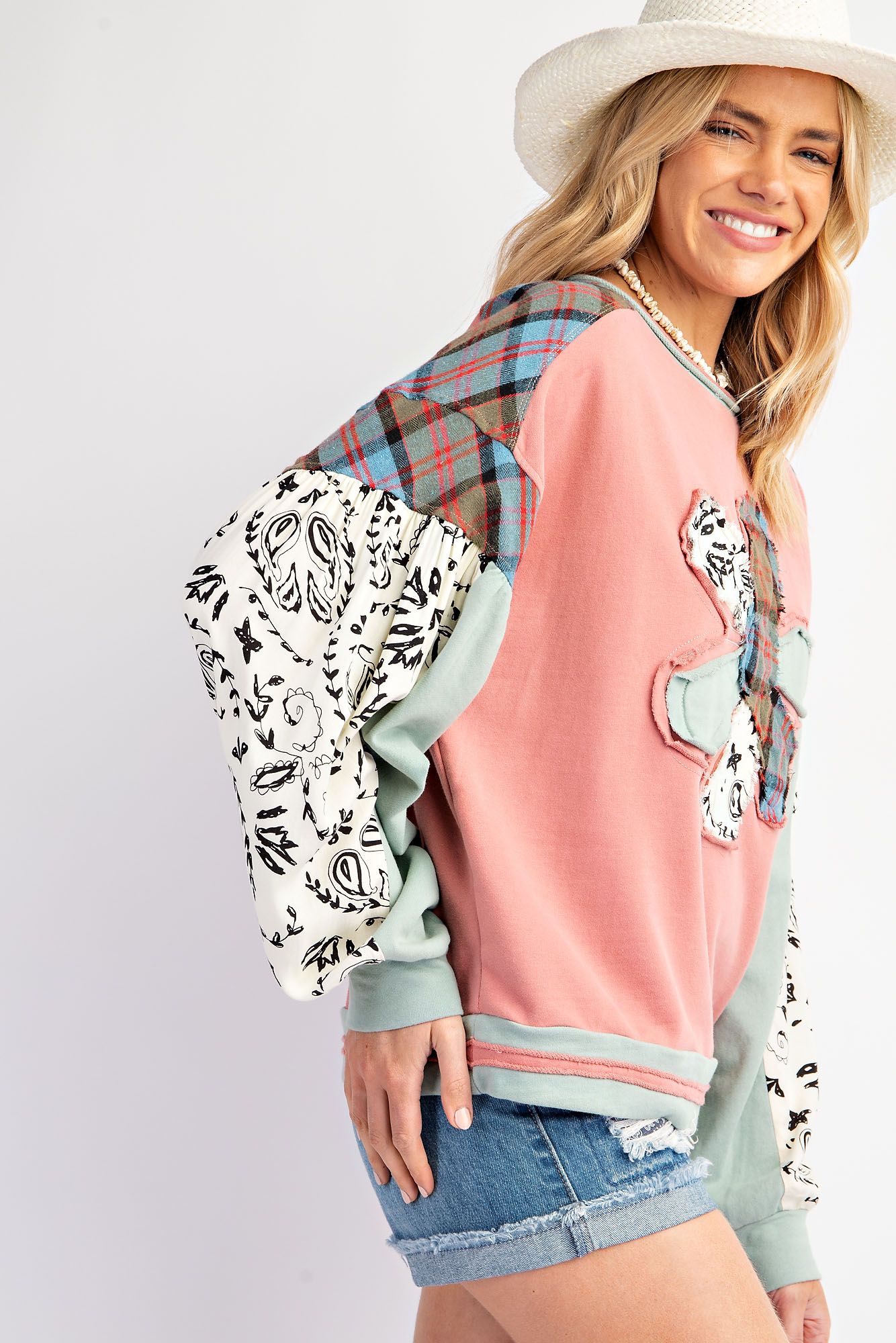 FLOWER PATCH MIX & MATCH SOFT WASHED CREW NECK TOP by EASEL