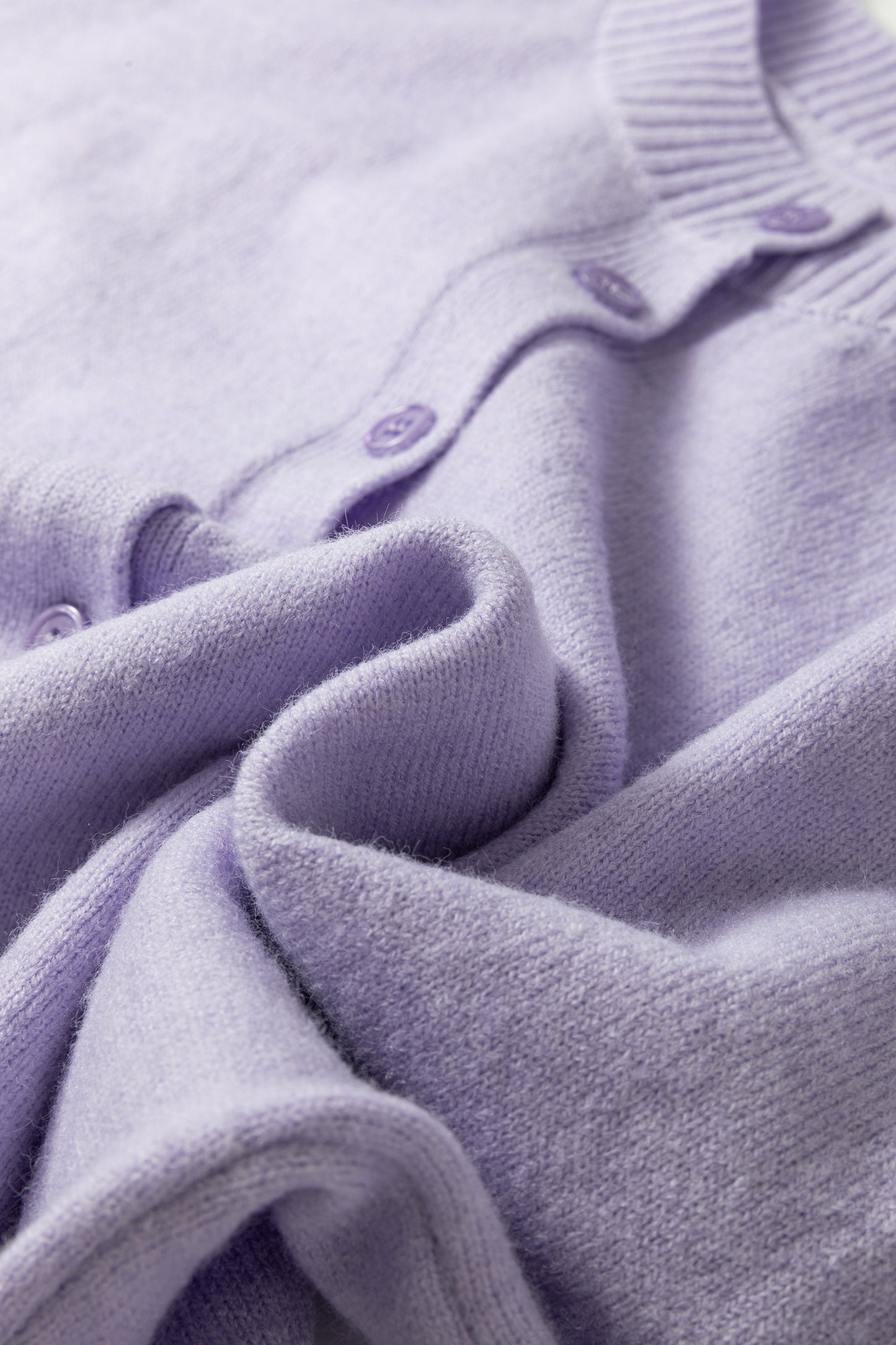 Lavendula Button-Down 3/4 Sleeve Boxy Knit Cardigan