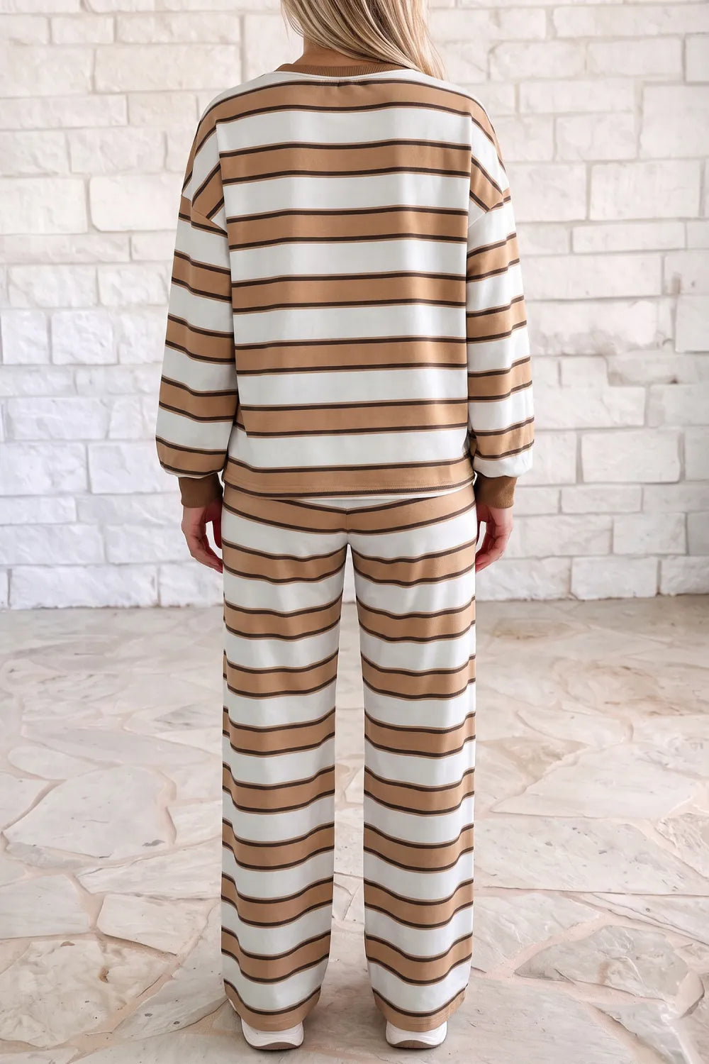 ~PREORDER~ Latte Stripe Lounge Pants Set ~PREORDER~