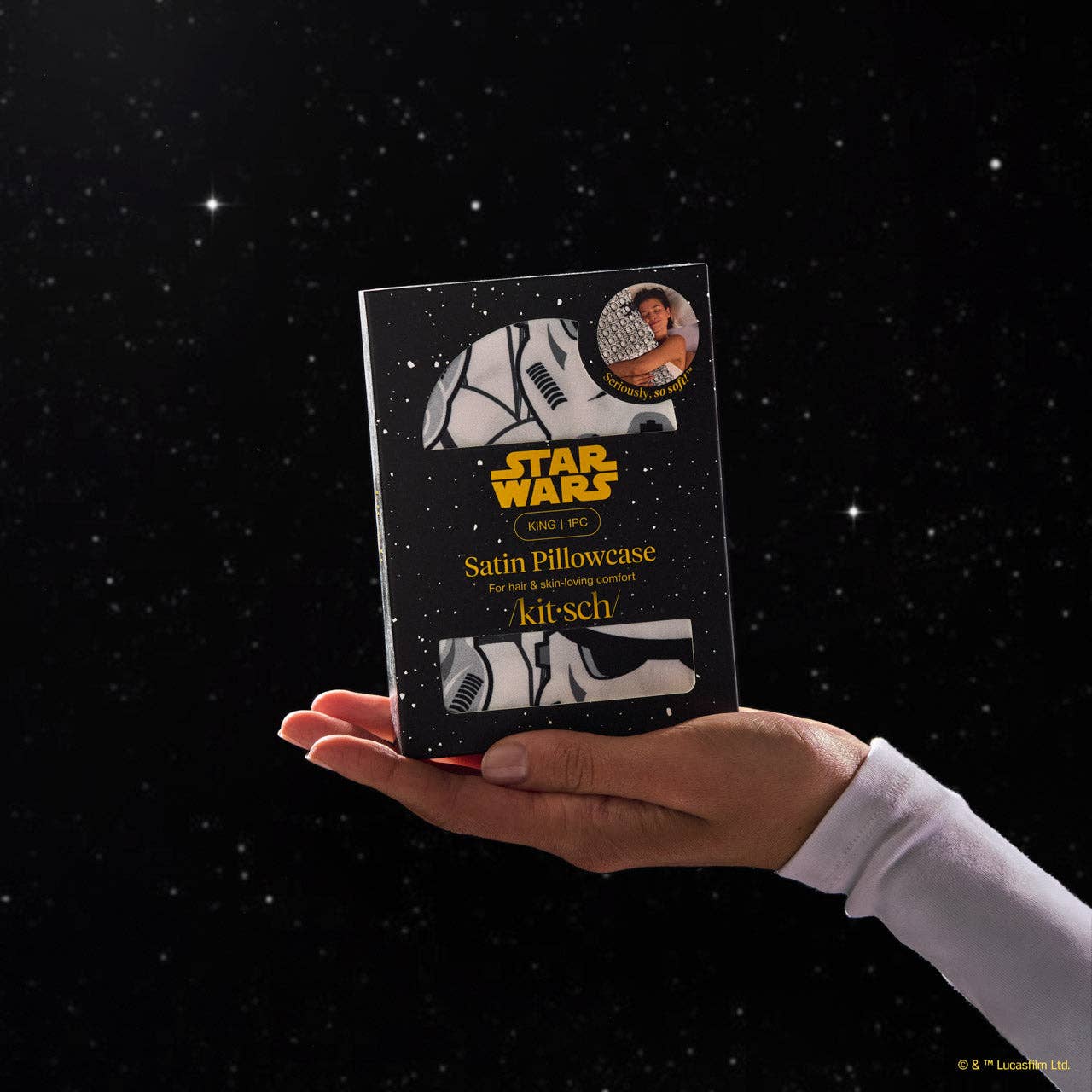 Star Wars™ & Kitsch Satin Pillowcase in Darth Vader & Stormtroopers - King