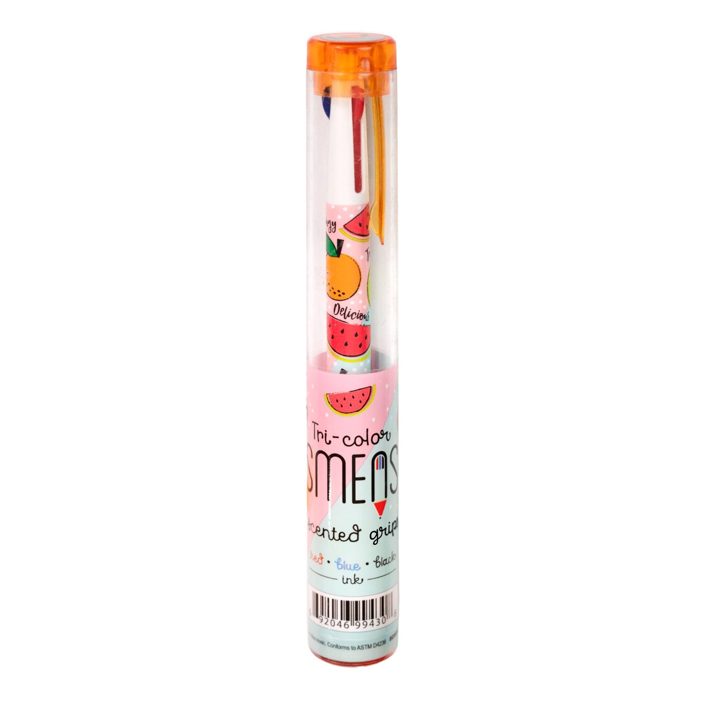 Tri-Color Smens® Scented Grip Pens with Red/Blue/Black Ink