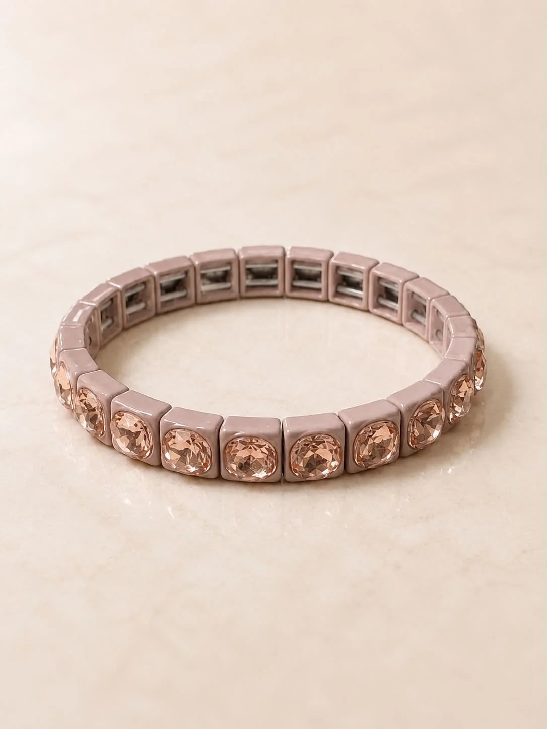 Rose Allure Bracelet | Light Neutral Pink Adjustable Stone Bracelet