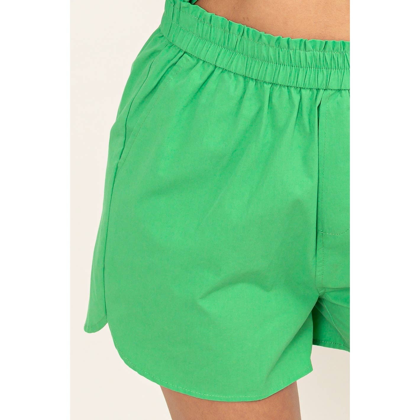Easy Days Poplin High Waist Shorts by Double Zero