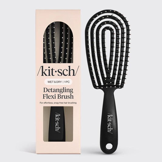 KITSCH Detangling Flexi Brush – Ergonomic Hair Brush for All Hair Types | Black