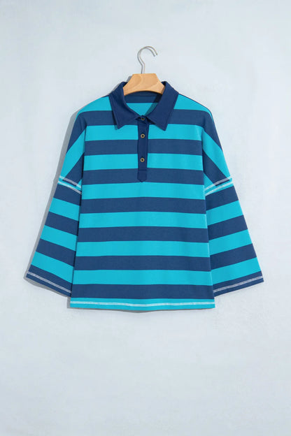 ~PREORDER~ Boardwalk Blue Stripe Polo Top ~PREORDER~