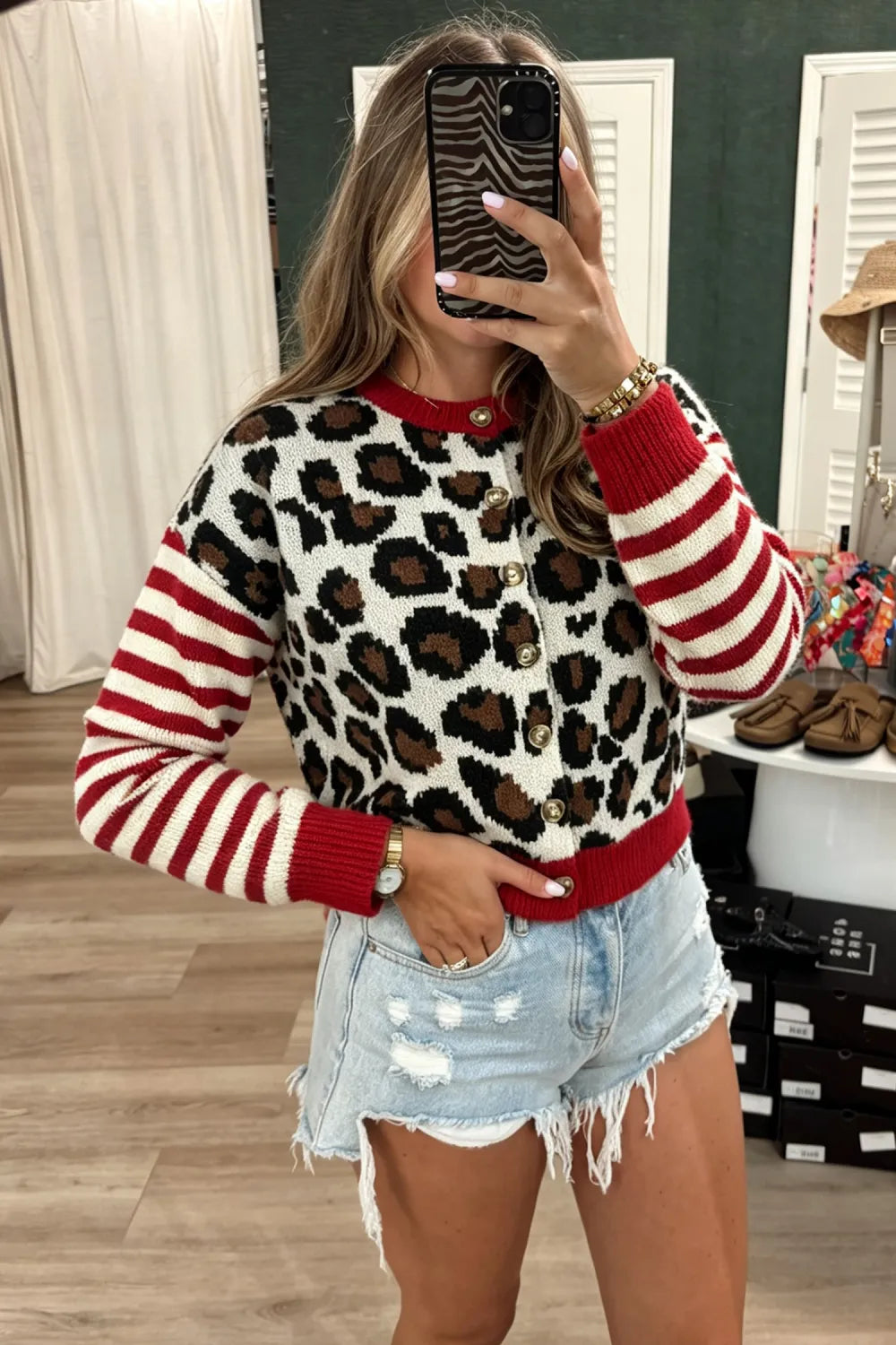 ~PREORDER~ Wild About You Leopard Stripe Cardigan ~PREORDER~