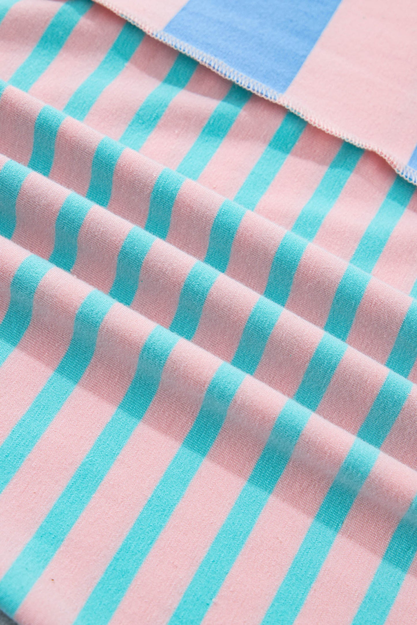 ~PREORDER ~ Pink Stripe Exposed Seam Patchwork Short Set ~PREORDER ~