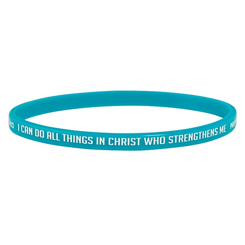 Threads of Faith Scripture Verse Silicone Bracelet Set | 4-Pack Christian Stretch Bracelets