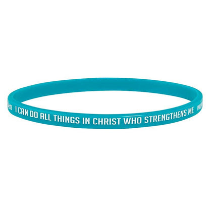 Threads of Faith Scripture Verse Silicone Bracelet Set | 4-Pack Christian Stretch Bracelets