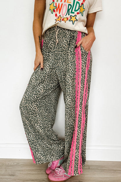 ~PREORDER ~ Brown Leopard Print Drawstring Pants ~PREORDER ~