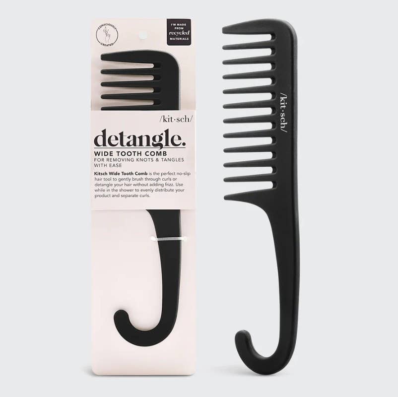 Kitsch Wide Tooth Detangling Comb | Curved Shower Comb for Wet or Dry Hair