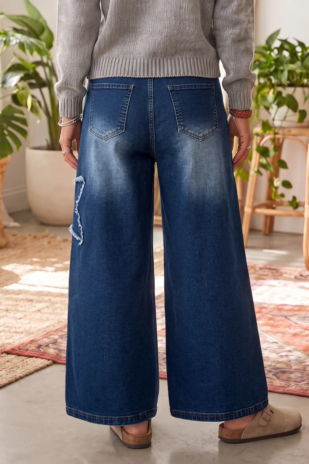 ~PREORDER~ Ashleigh Blue Star Decorated Wide Leg Jeans ~PREORDER~