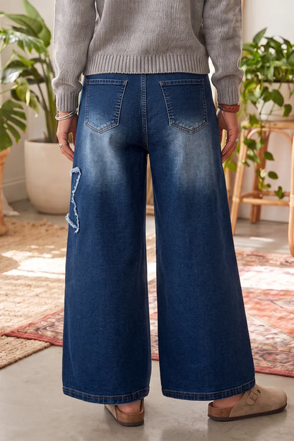 ~PREORDER~ Ashleigh Blue Star Decorated Wide Leg Jeans ~PREORDER~