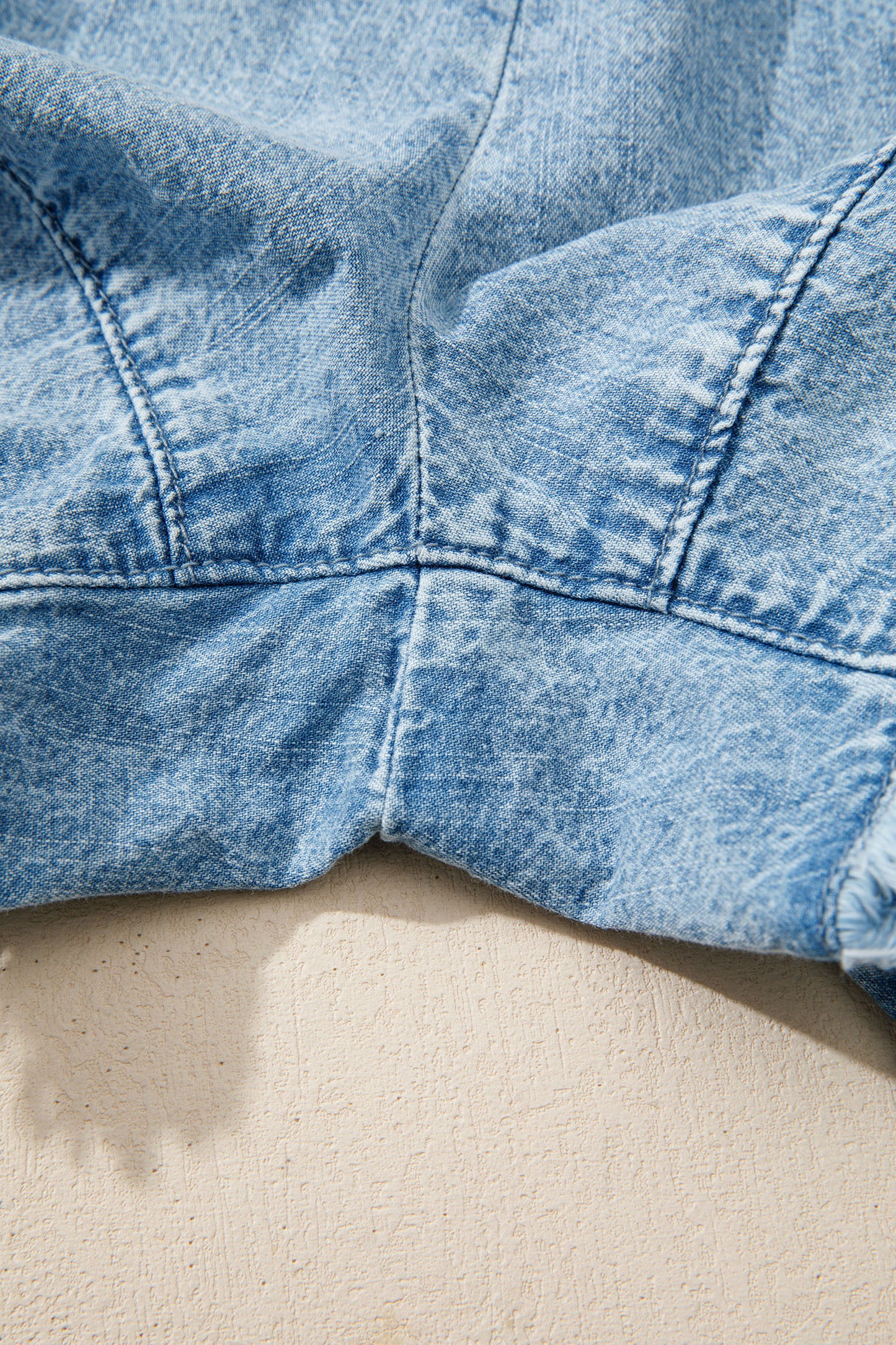 Easy Breezy Frayed Denim Shorts | Elastic Waist Drawstring Boutique Shorts