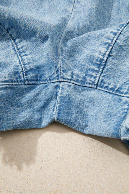 Easy Breezy Frayed Denim Shorts | Elastic Waist Drawstring Boutique Shorts