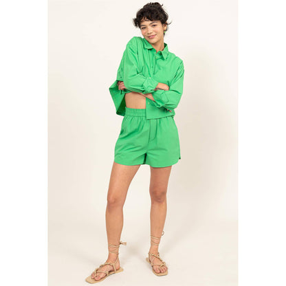 Easy Days Poplin High Waist Shorts by Double Zero