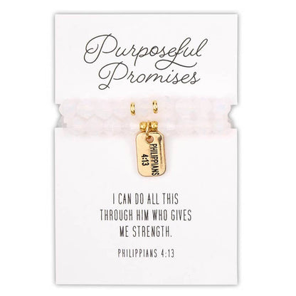 Purposeful Promises Glass Bead Bracelet | Assorted Scripture Bracelet