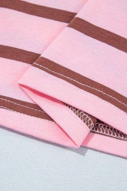 ~PREORDER~ Sweet On Stripes Pink & Brown Collared Top ~PREORDER~