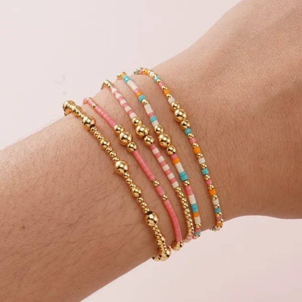 Stone Stack Bracelet | Natural Stone Multi Layer Stretch Bracelet