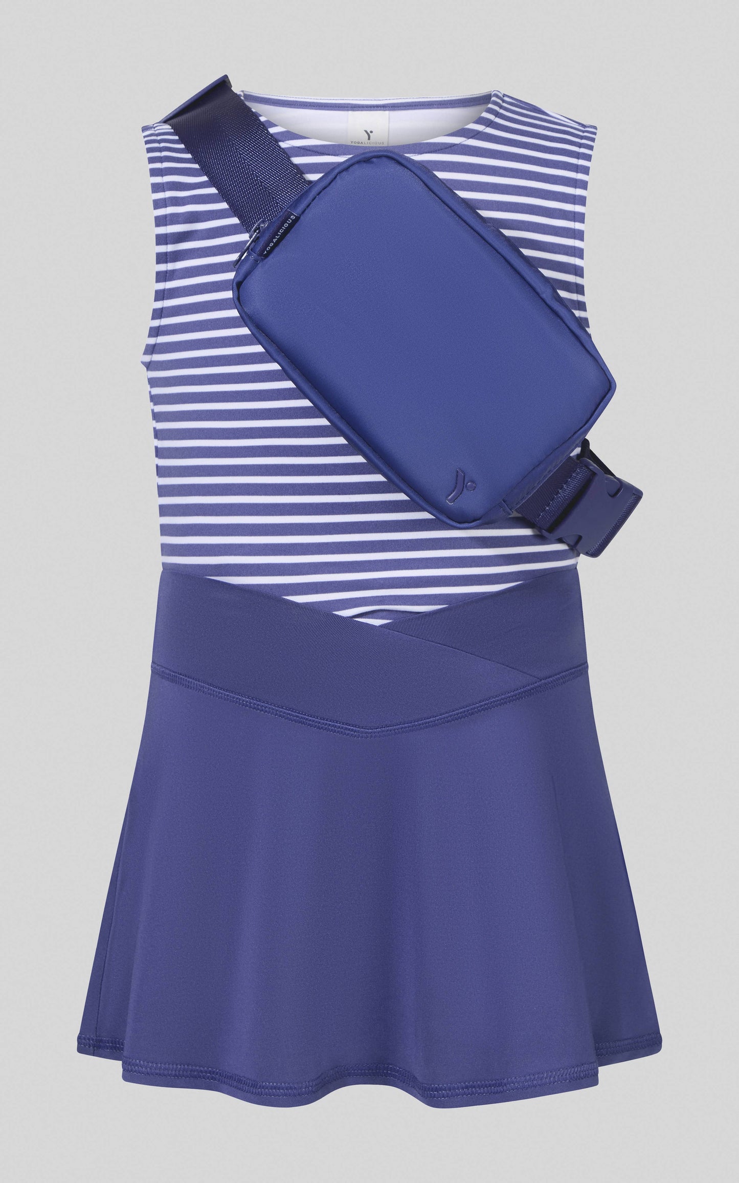 Little Girls Tank, Crossover Skort & Fanny Bag Set | 3-Piece Boutique Outfit