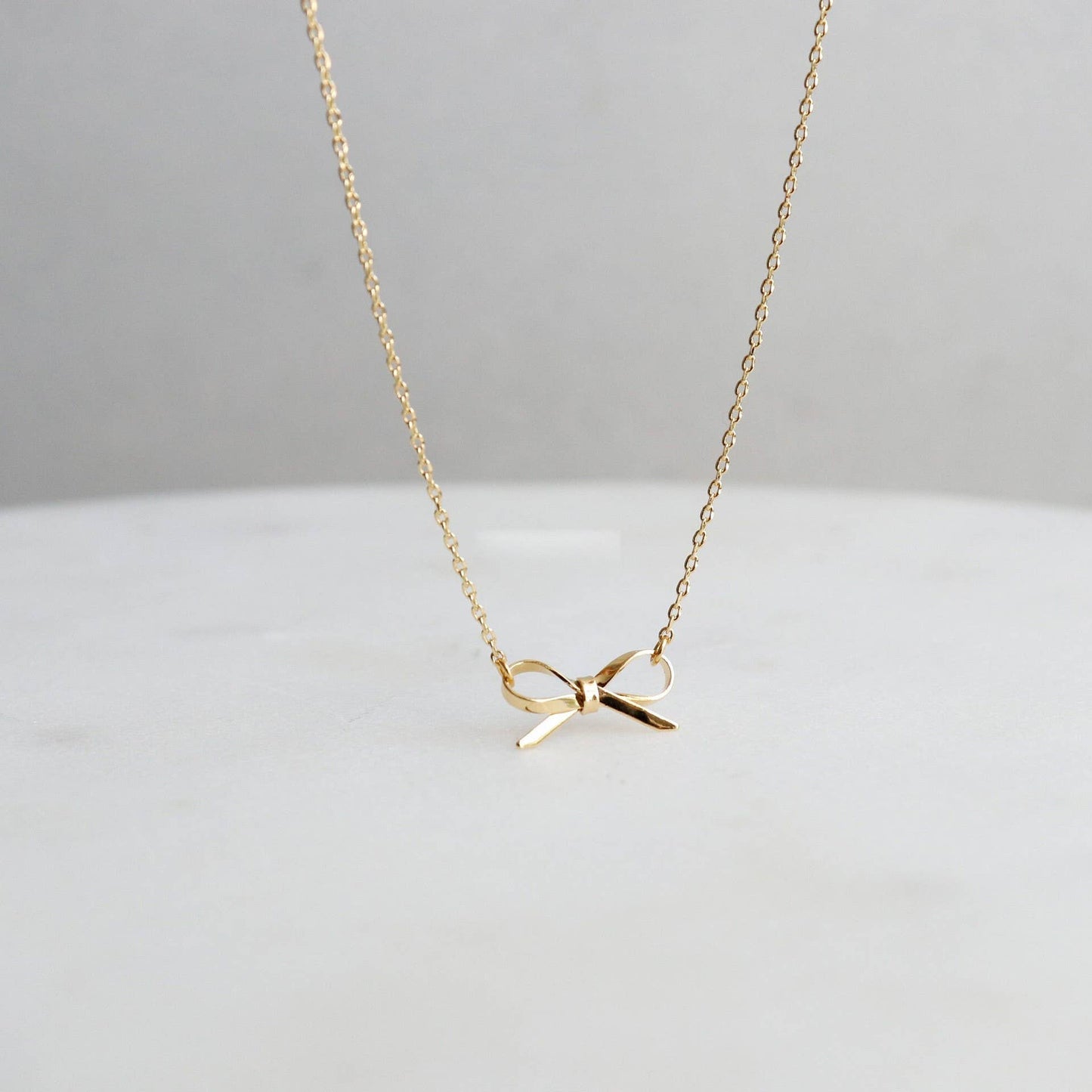 Golden Grace Bow Necklace | 18K Gold Stainless Steel Tarnish-Free Pendant Necklace