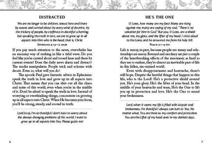 “Cover of 180 Devotions for When Life Is Overwhelming by Hilary Bernstein”

“Inside spread showing a devotion page”

“Paperback devotional book — pocket size”