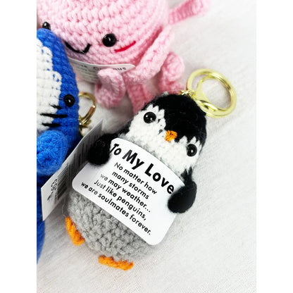 Positive Pals Crochet Keychain | Emotional Support Animal Bag Charm