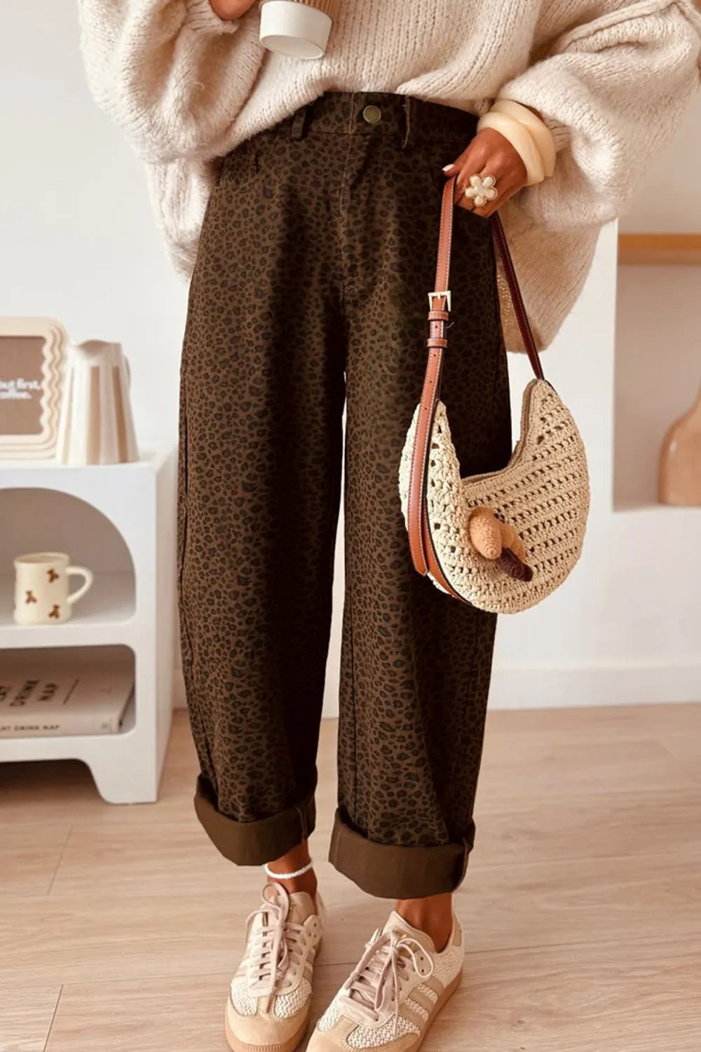 ~PREORDER~ Wild Side Brown Leopard Barrel Jeans ~PREORDER~