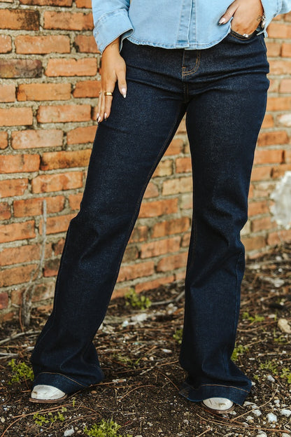 Lucky & Blessed Trouser Jeans – Dark Wash, Mid Rise, 31” Inseam