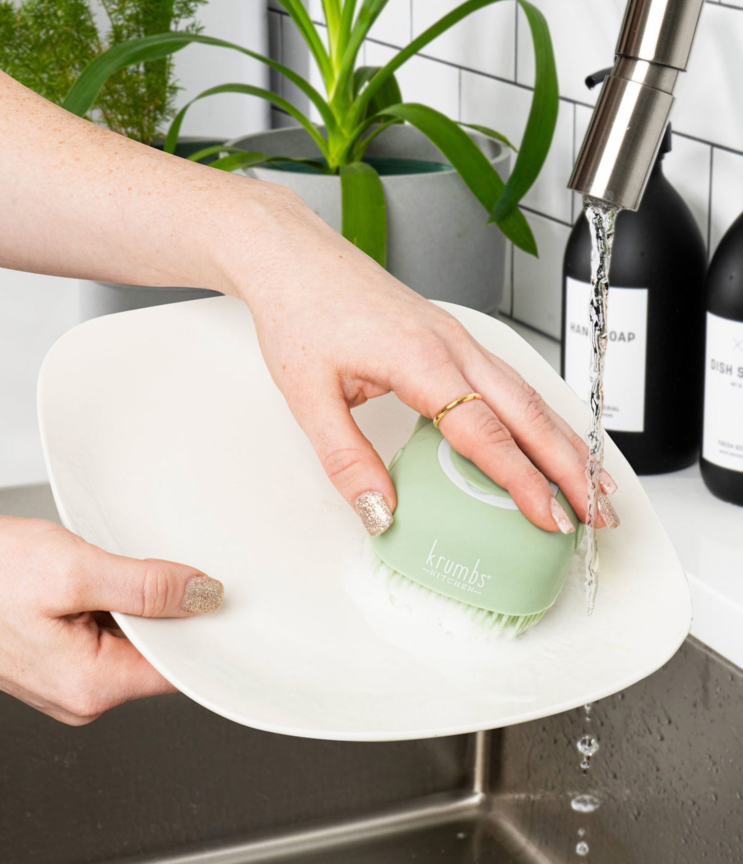 Krumbs Kitchen Silicone Dish Scrubber | Gentle Reusable Kitchen Cleaning Tool