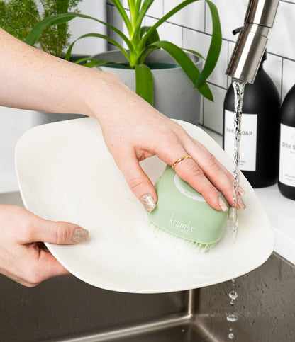 Krumbs Kitchen Silicone Dish Scrubber | Gentle Reusable Kitchen Cleaning Tool