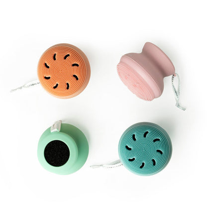 “Lemon Lavender silicone body scrubber in pastel color”

“Eco-friendly exfoliating brush with hanging loop and suction cup”

“Soft palm-sized silicone body scrubber for gentle cleansing”