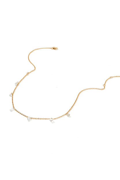 Linny Co. Allegra Clear Gold Necklace | 18K Gold-Plated Crystal Charm Necklace