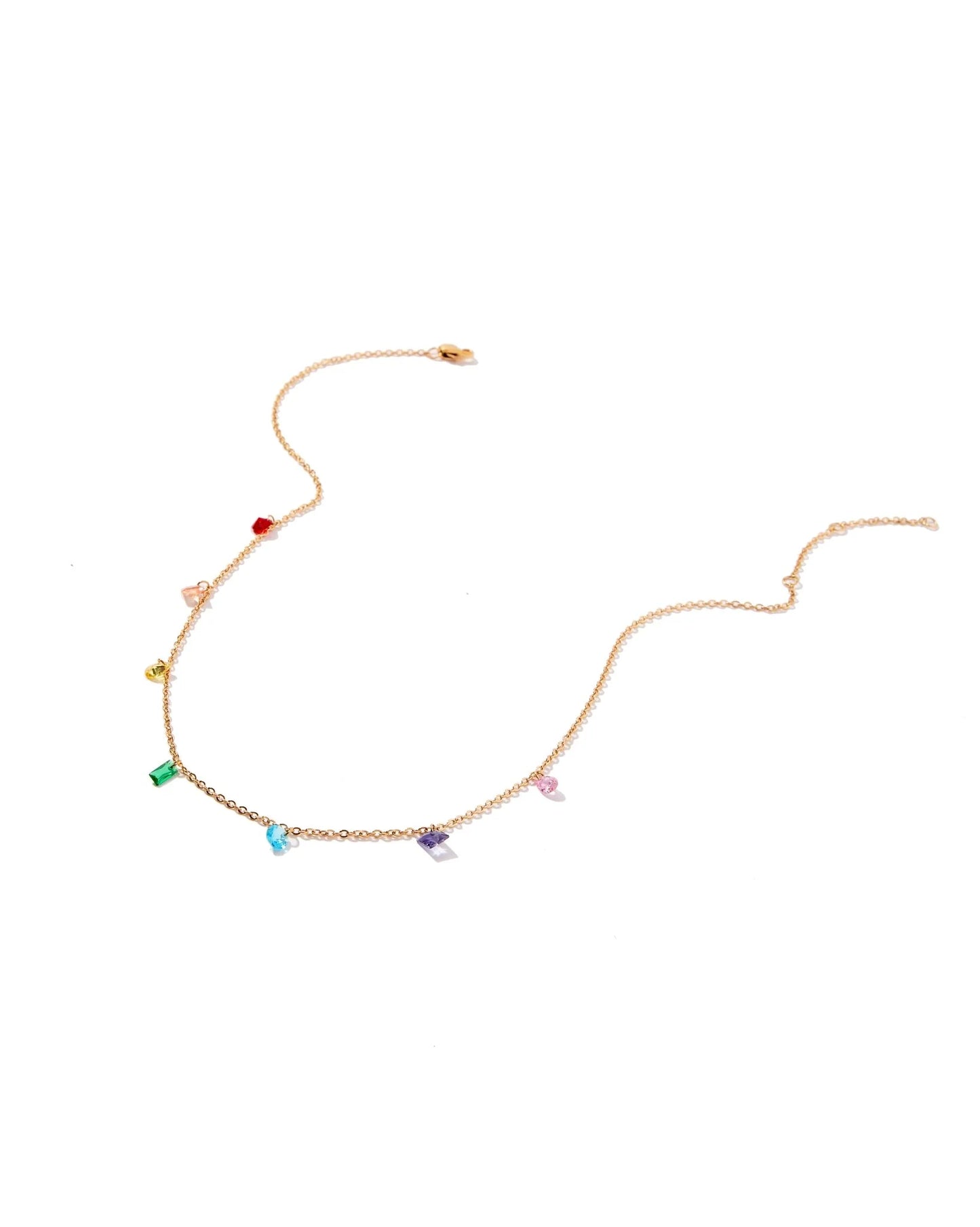 Linny Co. Allegra Multi Necklace | Colorful Stone Gold Adjustable Necklace