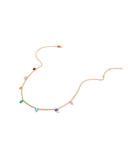 Linny Co. Allegra Multi Necklace | Colorful Stone Gold Adjustable Necklace
