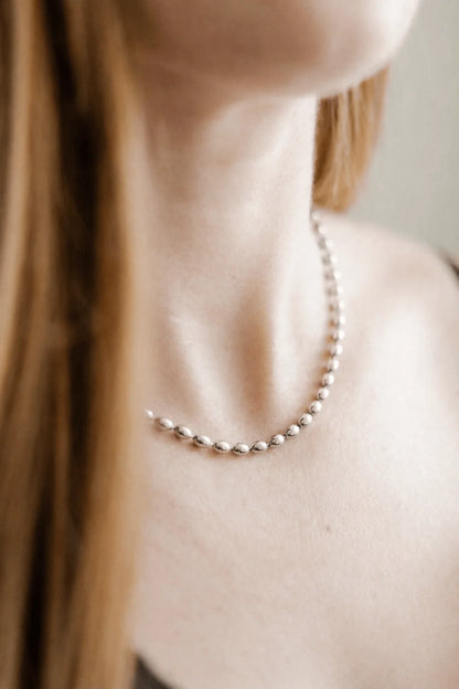 Linny Co. Brooke Silver Necklace | Adjustable Stainless Steel Chain Necklace