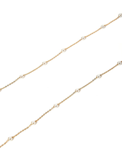Linny Co. Dabney Pearl Gold Necklace | Pearl Accent Adjustable Gold Necklace