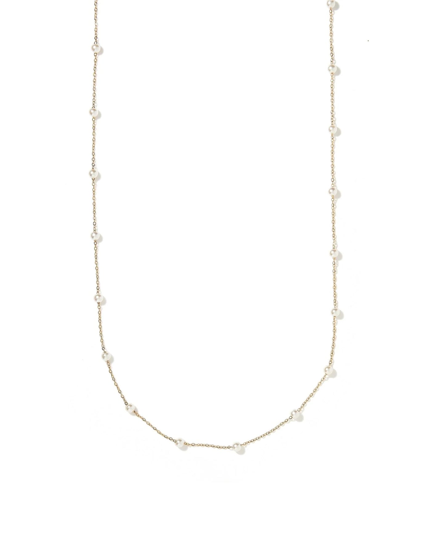 Linny Co. Dabney Pearl Gold Necklace | Pearl Accent Adjustable Gold Necklace