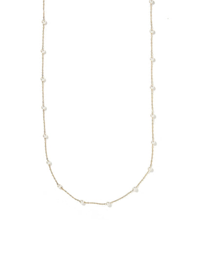 Linny Co. Dabney Pearl Gold Necklace | Pearl Accent Adjustable Gold Necklace