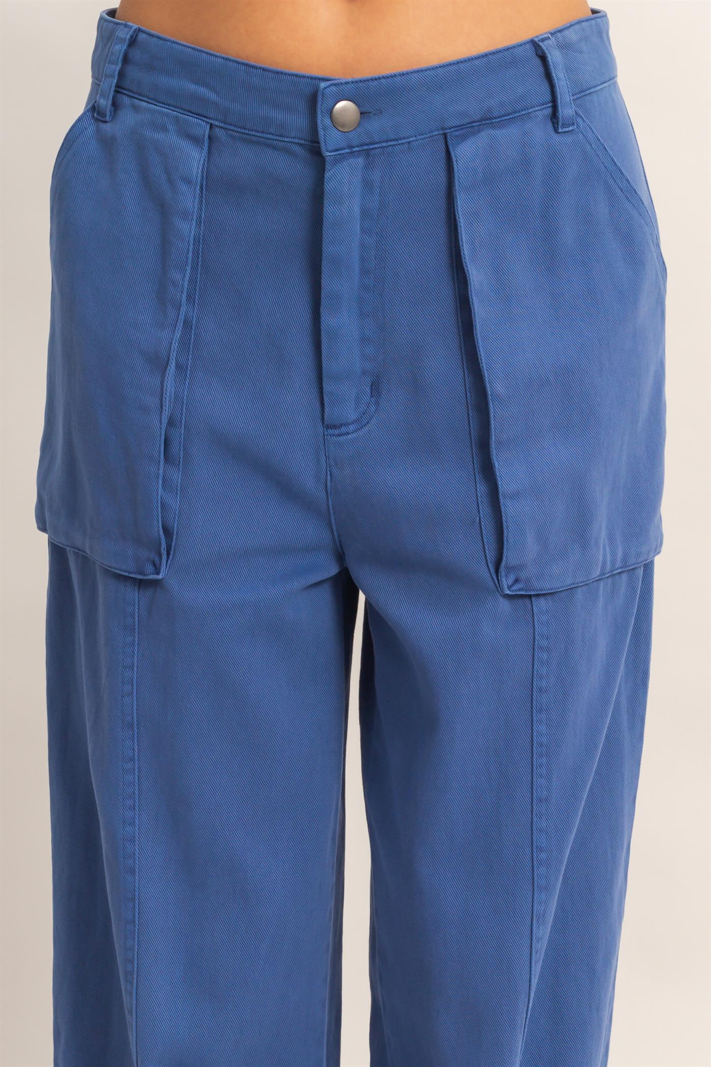 On The Move High Rise Cargo Pants – Relaxed Wide Leg Pants with Ankle Ties